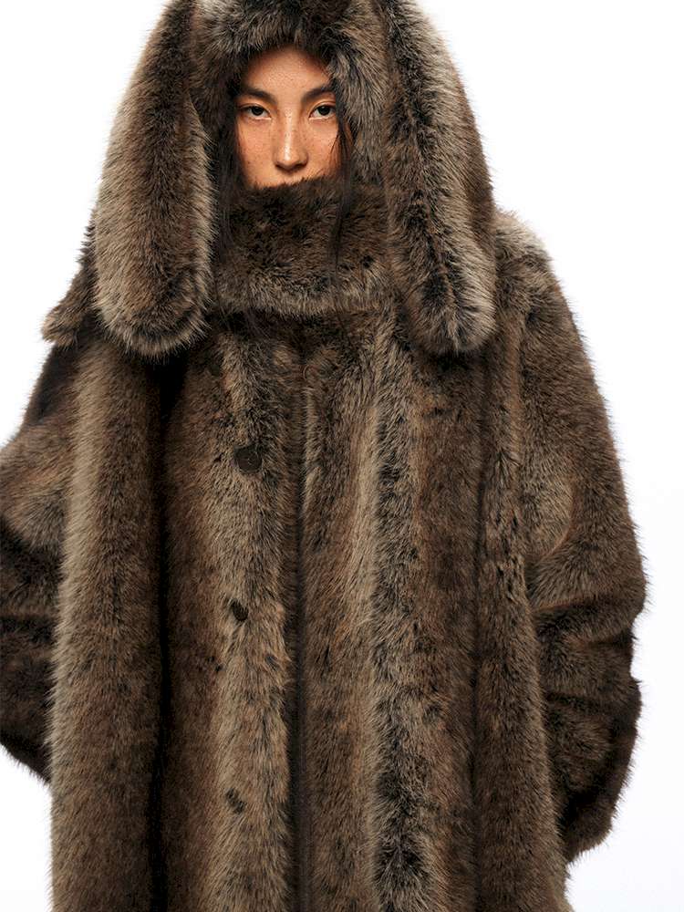 PHYS | Retro Detachable Plush Hooded Scarf【i0000000037】