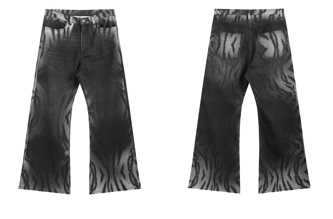 no E mosen | Gradient Tiger Stripe Wash Digital Print Jeans【i0000000052】