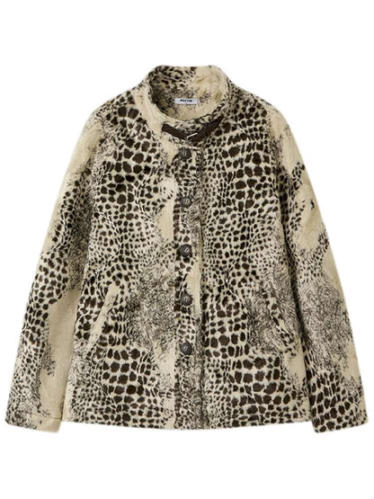 PHYS | Twilight Chant Animal Print Fur Buckle Jacket【i0000000043】