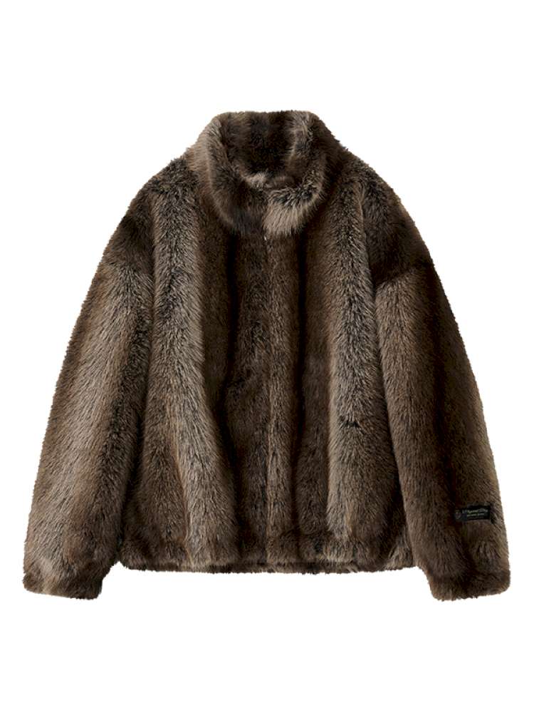 PHYS | Warm Fireplace Imitation Mink Fur Short Plush Jacket【i0000000036】