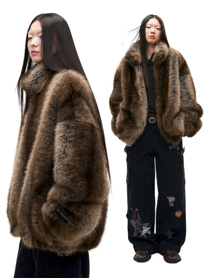 PHYS | Warm Fireplace Imitation Mink Fur Short Plush Jacket【i0000000036】