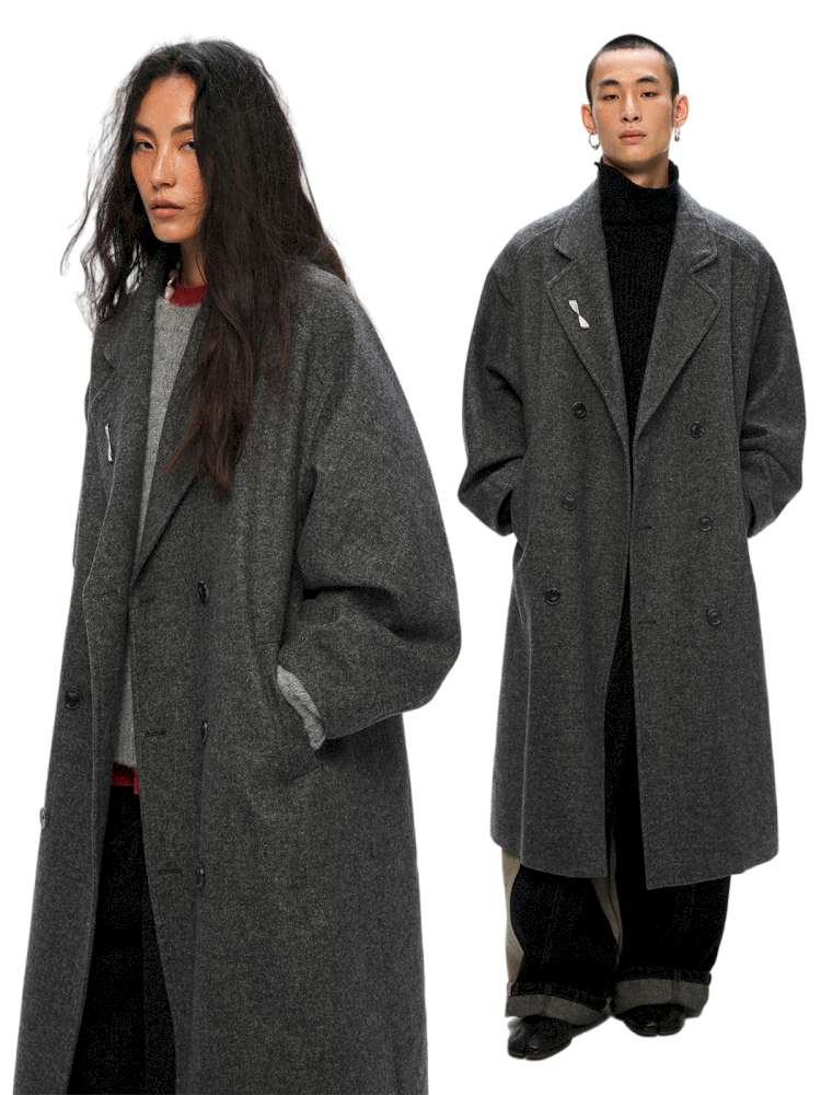 PHYS | Cocoon Double-Breasted Woolen Coat【i0000000044】