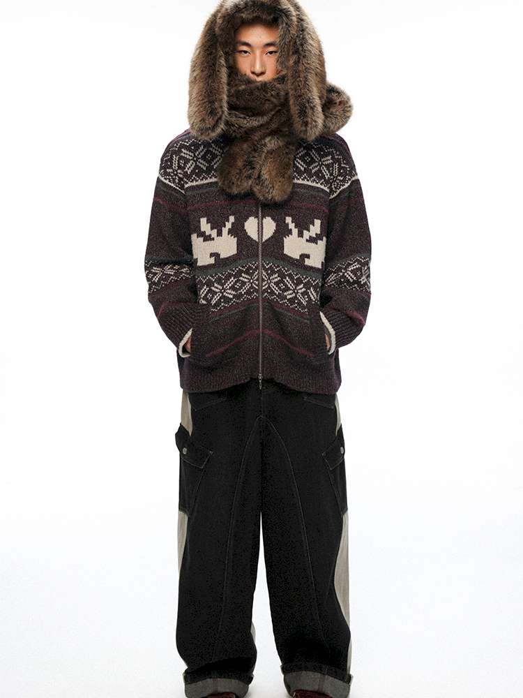 PHYS | Retro Detachable Plush Hooded Scarf【i0000000037】