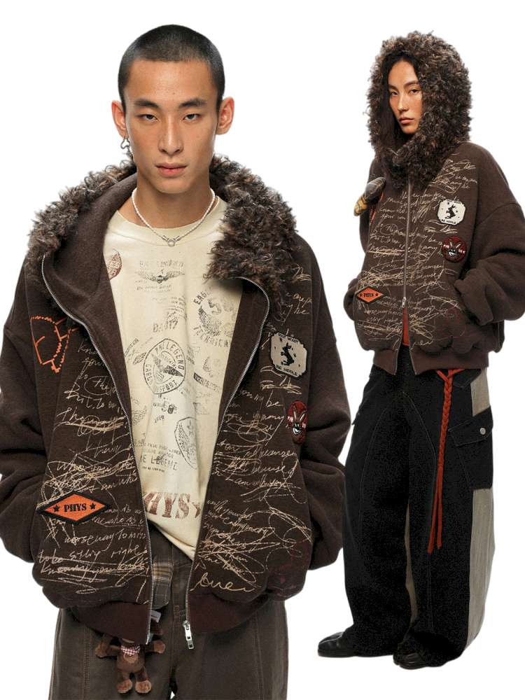 PHYS | Wool Embroidered Loose Sweatshirt【i0000000047】