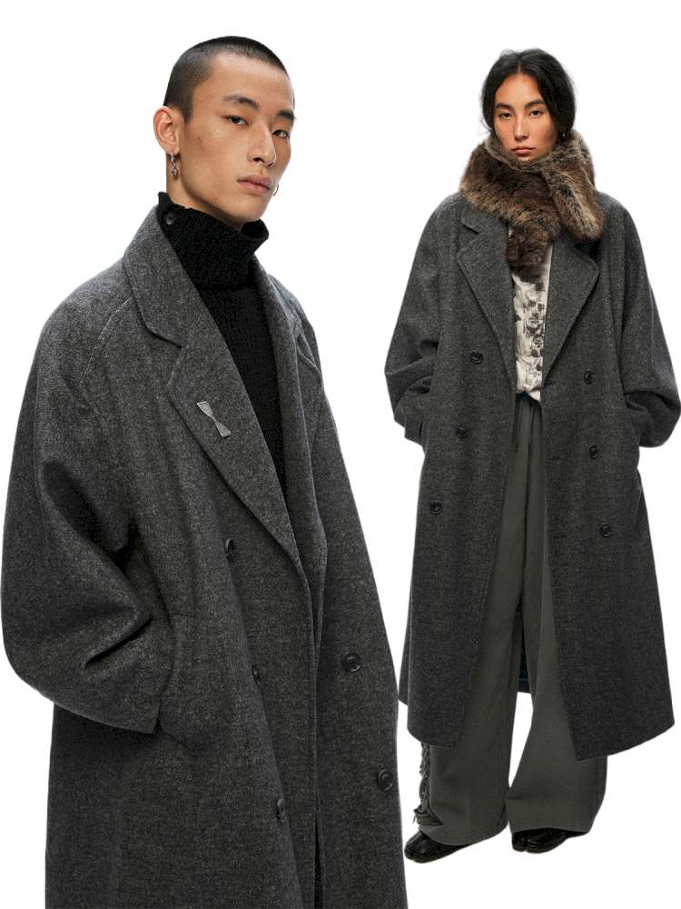 PHYS | Cocoon Double-Breasted Woolen Coat【i0000000044】