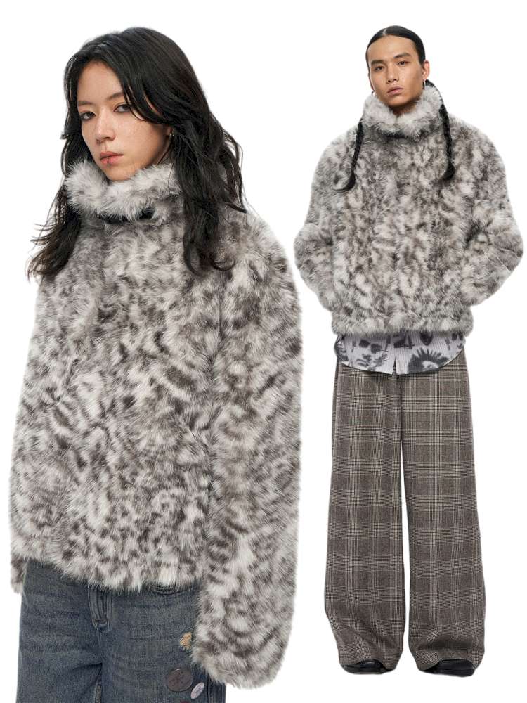 PHYS | Retro Fluffy Soft Warm Leopard Plush Jacket【i0000000038】