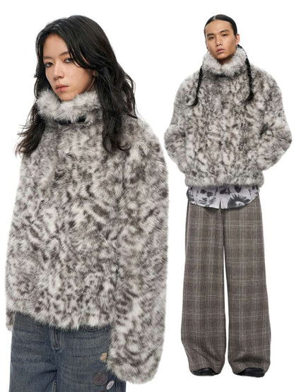 PHYS | Retro Fluffy Soft Warm Leopard Plush Jacket【i0000000038】