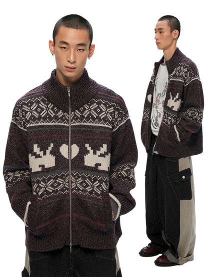 PHYS | Heater Weaving Australian Wool Rabbit Cardigan Sweater【i0000000042】
