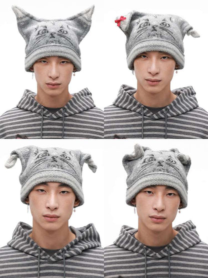 PHYS | Meow Hat Ears Golden Rice Velvet Pointed Ear Wool Hat【i0000000045】