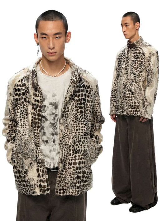 PHYS | Twilight Chant Animal Print Fur Buckle Jacket【i0000000043】