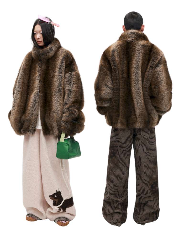 PHYS | Warm Fireplace Imitation Mink Fur Short Plush Jacket【i0000000036】