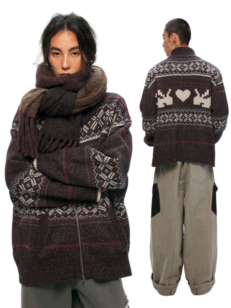 PHYS | Heater Weaving Australian Wool Rabbit Cardigan Sweater【i0000000042】