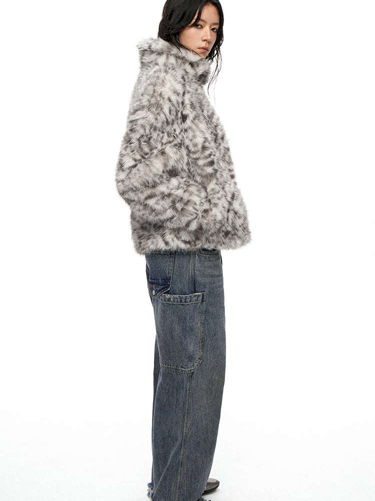PHYS | Retro Fluffy Soft Warm Leopard Plush Jacket【i0000000038】