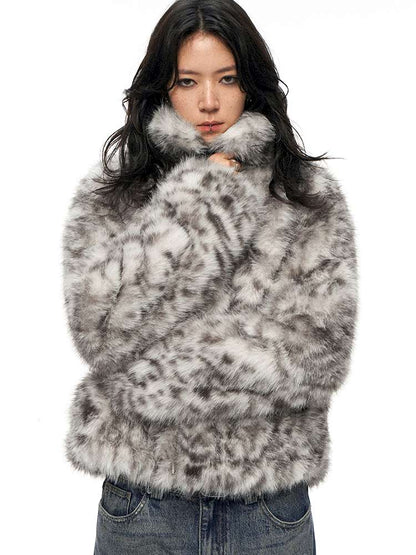 PHYS | Retro Fluffy Soft Warm Leopard Plush Jacket【i0000000038】