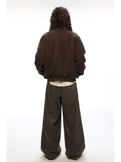 PHYS | Wool Embroidered Loose Sweatshirt【i0000000047】