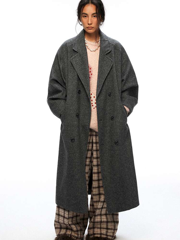 PHYS | Cocoon Double-Breasted Woolen Coat【i0000000044】