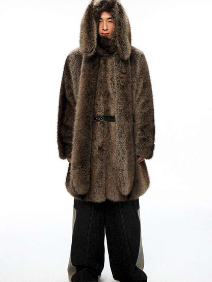 PHYS | Retro Detachable Plush Hooded Scarf【i0000000037】