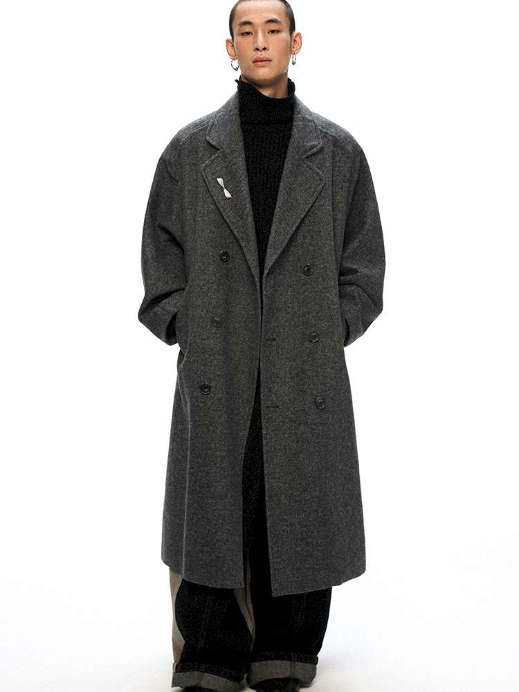 PHYS | Cocoon Double-Breasted Woolen Coat【i0000000044】