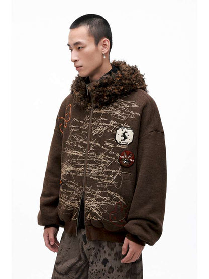 PHYS | Wool Embroidered Loose Sweatshirt【i0000000047】