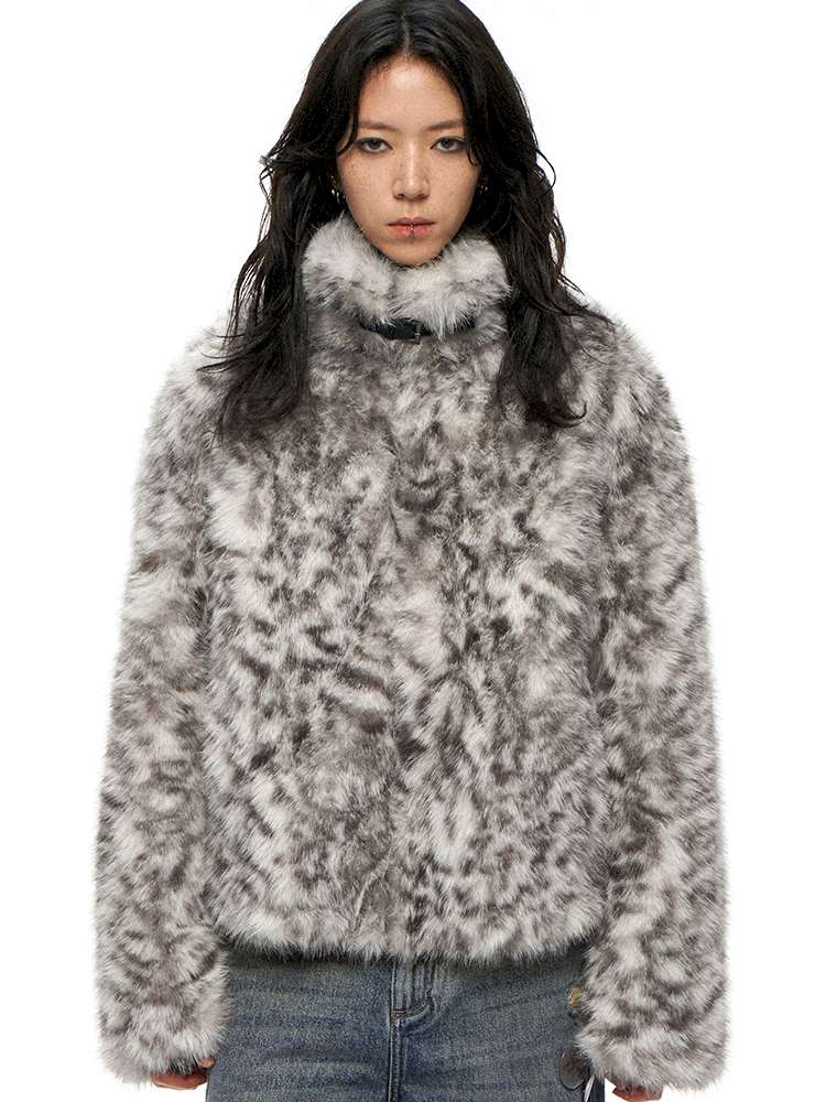 PHYS | Retro Fluffy Soft Warm Leopard Plush Jacket【i0000000038】