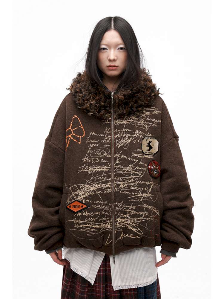 PHYS | Wool Embroidered Loose Sweatshirt【i0000000047】