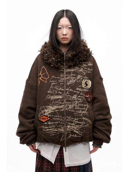 PHYS | Wool Embroidered Loose Sweatshirt【i0000000047】