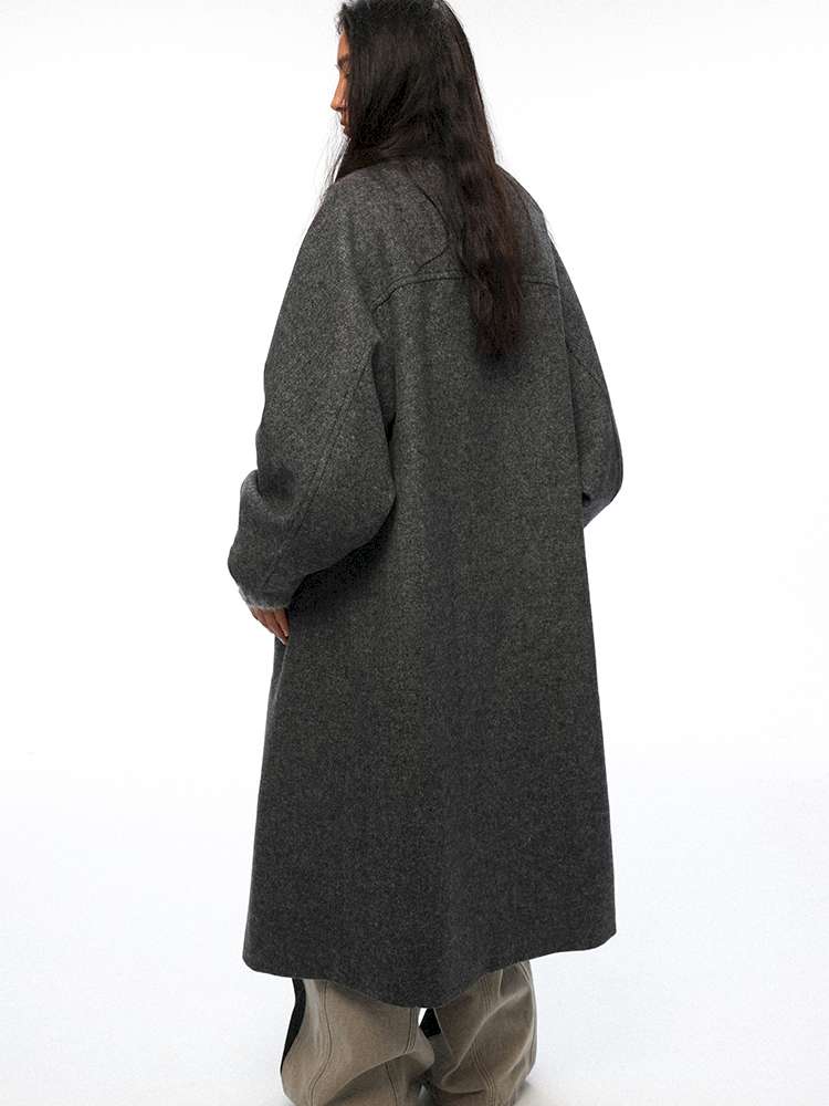PHYS | Cocoon Double-Breasted Woolen Coat【i0000000044】