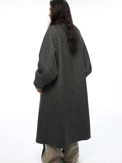 PHYS | Cocoon Double-Breasted Woolen Coat【i0000000044】