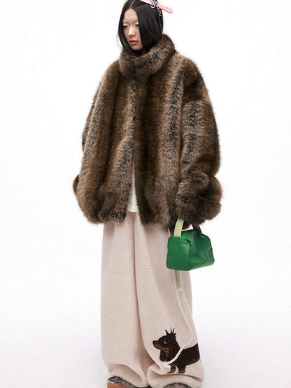 PHYS | Warm Fireplace Imitation Mink Fur Short Plush Jacket【i0000000036】