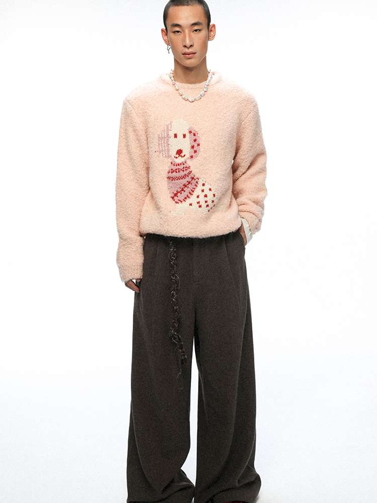 PHYS | Waist Splicing Lace-Up Woolen Casual Pants【i0000000041】