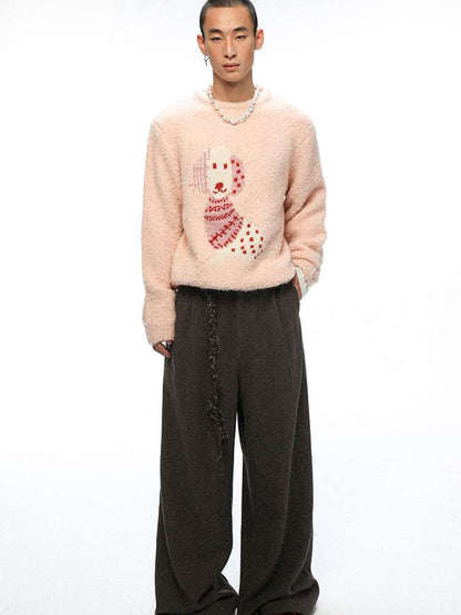 PHYS | Waist Splicing Lace-Up Woolen Casual Pants【i0000000041】