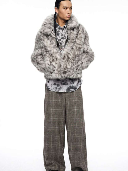 PHYS | Retro Fluffy Soft Warm Leopard Plush Jacket【i0000000038】