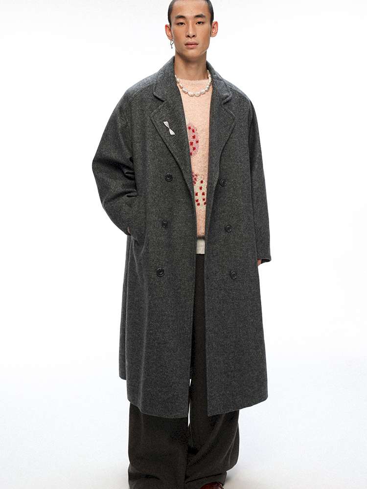 PHYS | Cocoon Double-Breasted Woolen Coat【i0000000044】