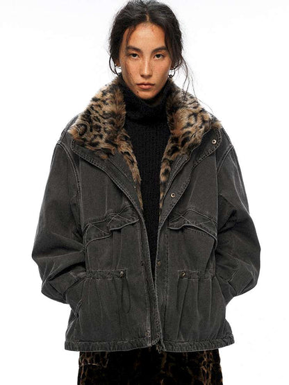 PHYS | Lost Rider Heavy Lapel Spliced Fur Collar Faded White Jacket【i0000000039】