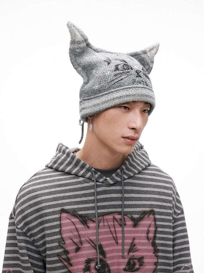 PHYS | Meow Hat Ears Golden Rice Velvet Pointed Ear Wool Hat【i0000000045】