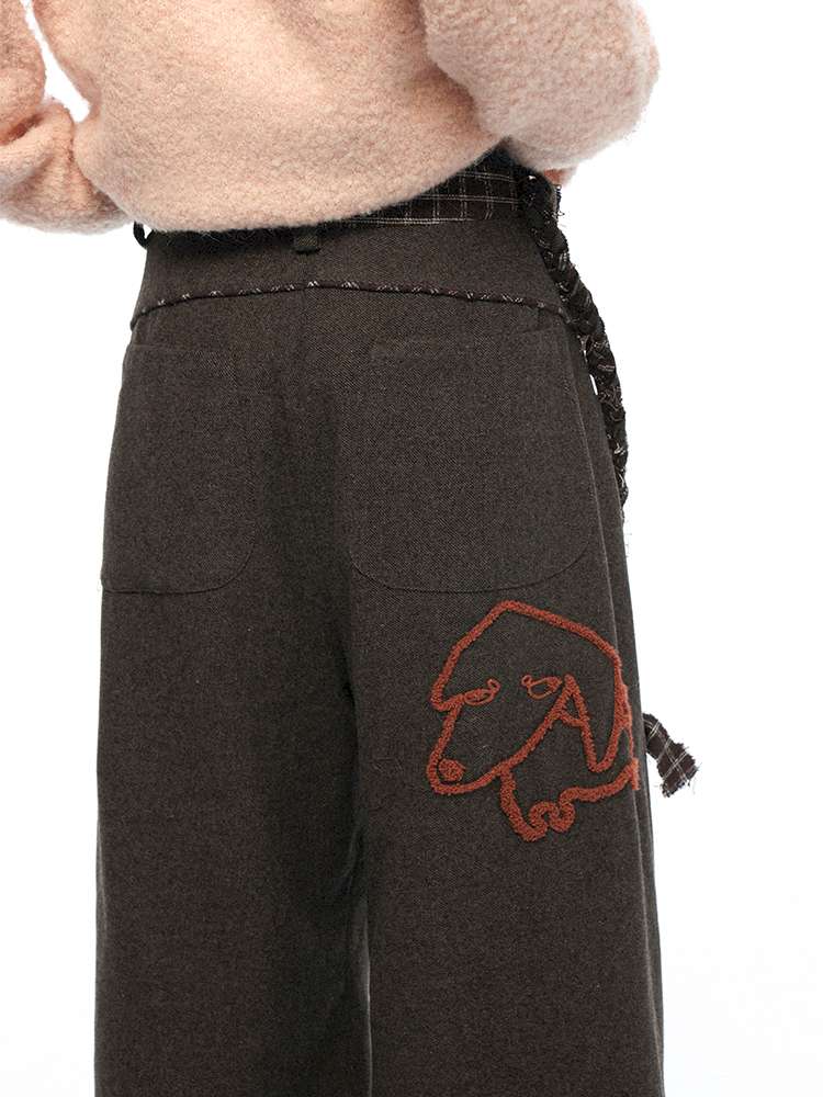 PHYS | Waist Splicing Lace-Up Woolen Casual Pants【i0000000041】