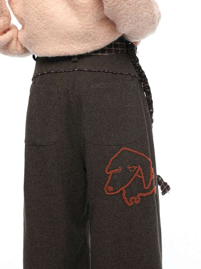 PHYS | Waist Splicing Lace-Up Woolen Casual Pants【i0000000041】