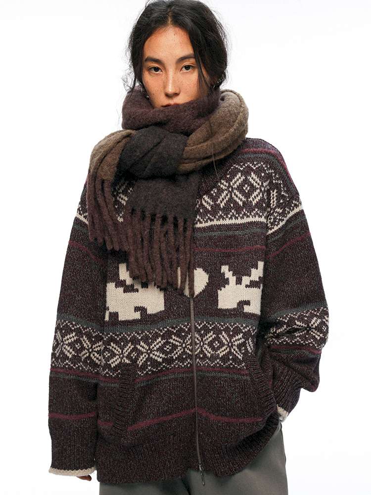 PHYS | Heater Weaving Australian Wool Rabbit Cardigan Sweater【i0000000042】