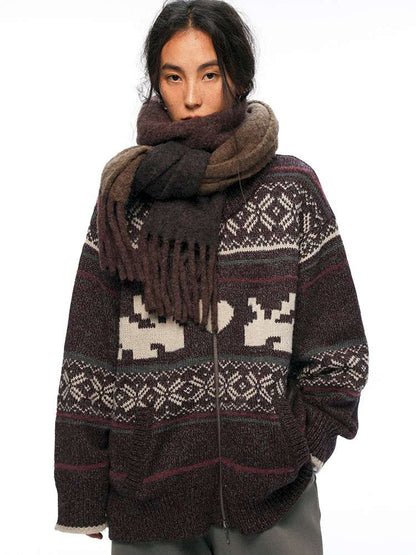 PHYS | Heater Weaving Australian Wool Rabbit Cardigan Sweater【i0000000042】