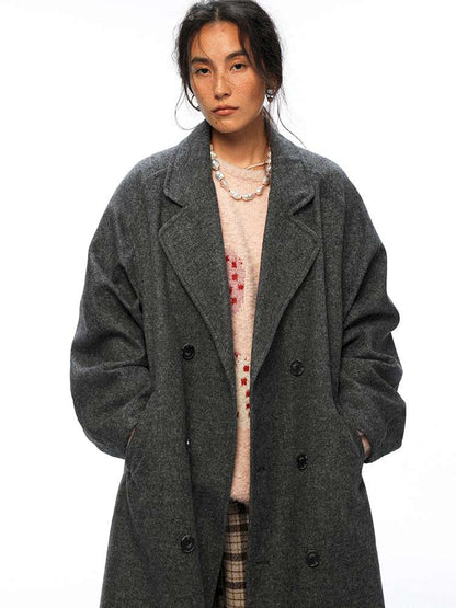 PHYS | Cocoon Double-Breasted Woolen Coat【i0000000044】