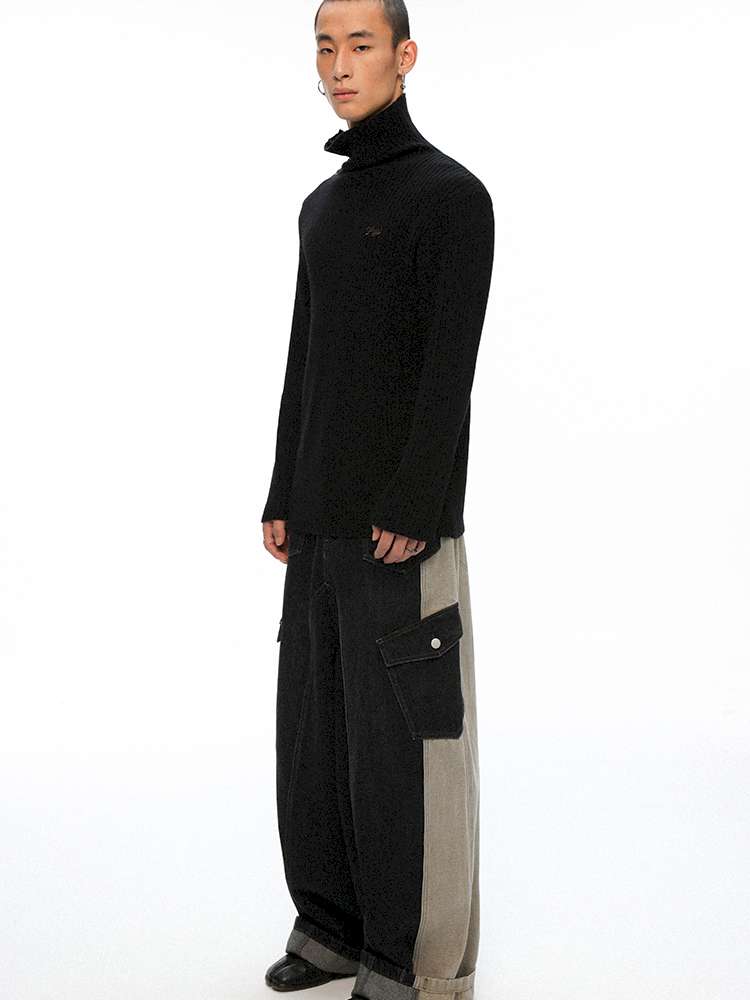 PHYS | Washed Dilapidated Splicing Denim Trousers【i0000000035】