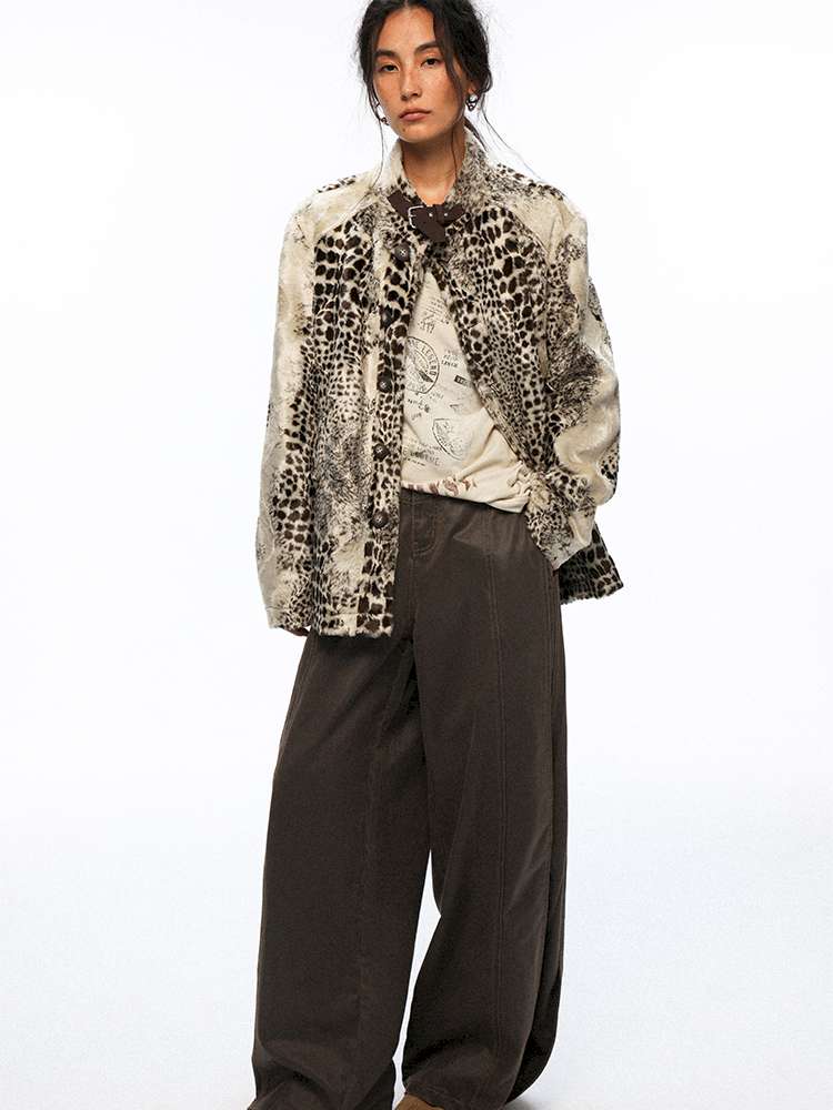 PHYS | Twilight Chant Animal Print Fur Buckle Jacket【i0000000043】