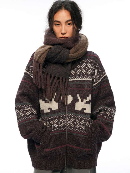 PHYS | Heater Weaving Australian Wool Rabbit Cardigan Sweater【i0000000042】