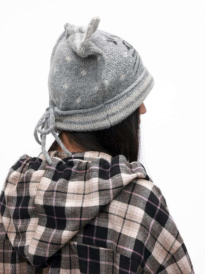 PHYS | Meow Hat Ears Golden Rice Velvet Pointed Ear Wool Hat【i0000000045】