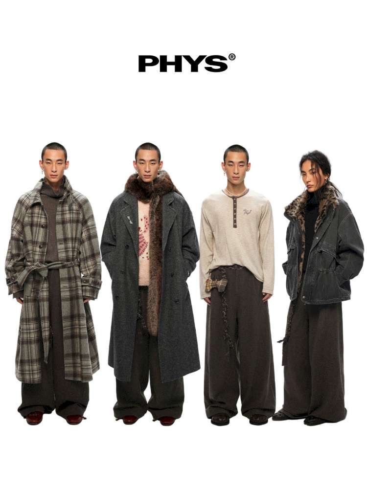 PHYS | Waist Splicing Lace-Up Woolen Casual Pants【i0000000041】
