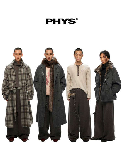 PHYS | Waist Splicing Lace-Up Woolen Casual Pants【i0000000041】