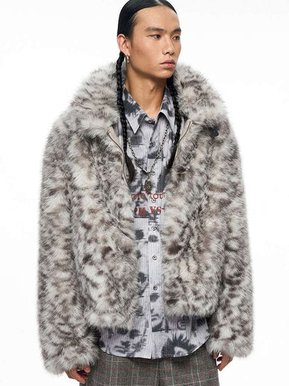 PHYS | Retro Fluffy Soft Warm Leopard Plush Jacket【i0000000038】