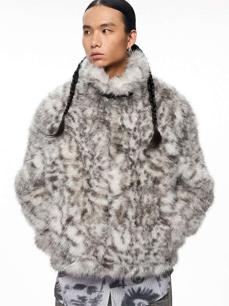 PHYS | Retro Fluffy Soft Warm Leopard Plush Jacket【i0000000038】