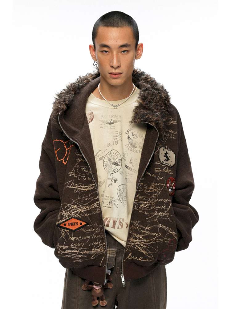 PHYS | Wool Embroidered Loose Sweatshirt【i0000000047】