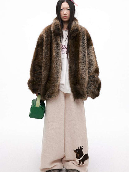 PHYS | Warm Fireplace Imitation Mink Fur Short Plush Jacket【i0000000036】